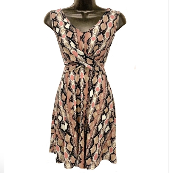 Candie's pink white snakeskin print rosey python wrap front tank dress XL NWT - Picture 8 of 17